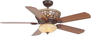 Canarm LTD Charleston 52 ARB Venetian Scavo 3 Bulb Light Kit, 52-Inch Ceiling Fan with 5 Blades, Mediuim Walnut/Dark Walnut
