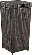 Gray Wicker Trash Can, Durable Waste Container, Stylish Indoor Outdoor, Spacious 20.5 lb, Elegant Home Office or Commercial Use