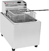 eurodib Commercial Electric Fryer, 8L Countertop, 220V – UTS SFE01860D220 | Adjustable thermostat 105-370°F, removable oil tank, tilt-back heating head, thermal overload protection