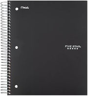 Five Star Spiral Notebook, 3-Subject, Wide Ruled Paper, 10-1/2" x 8", 150 Sheets, Color Will Vary (05204)