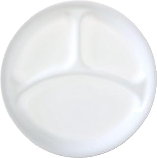 Corelle Livingware Winter Frost White 10.25" Divided Dinner Plate (Set of 8)