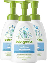BabyGanics Baby Shampoo + Body Wash Pump Bottle, Fragrance Free, 16oz, 3 Pack