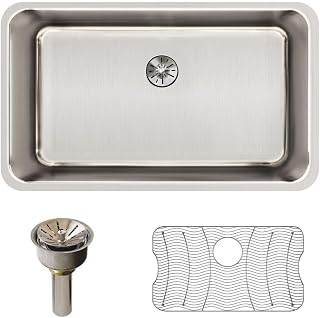 Elkay ELUH281610PDBG Lustertone Classic Single Bowl Undermount Stainless Steel Sink Kit with Perfect Drain, 36
