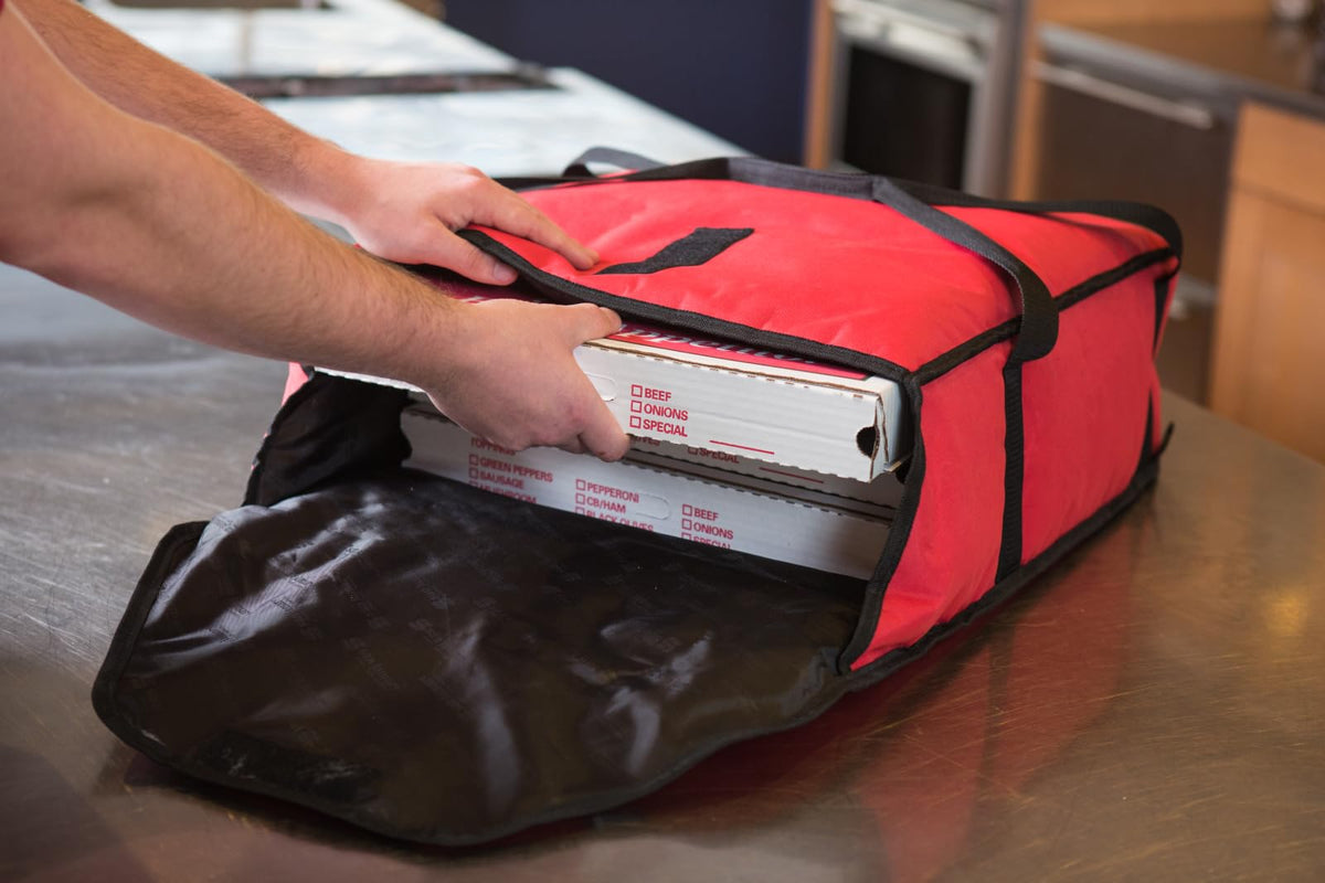 San Jamar 22" X 12" X 12" / red / Modern Pizza Delivery Bags