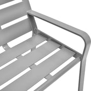 6' Outdoor Park Bench with Back by Global Industrial – 6'L, Steel, Gray, Model 436975GY