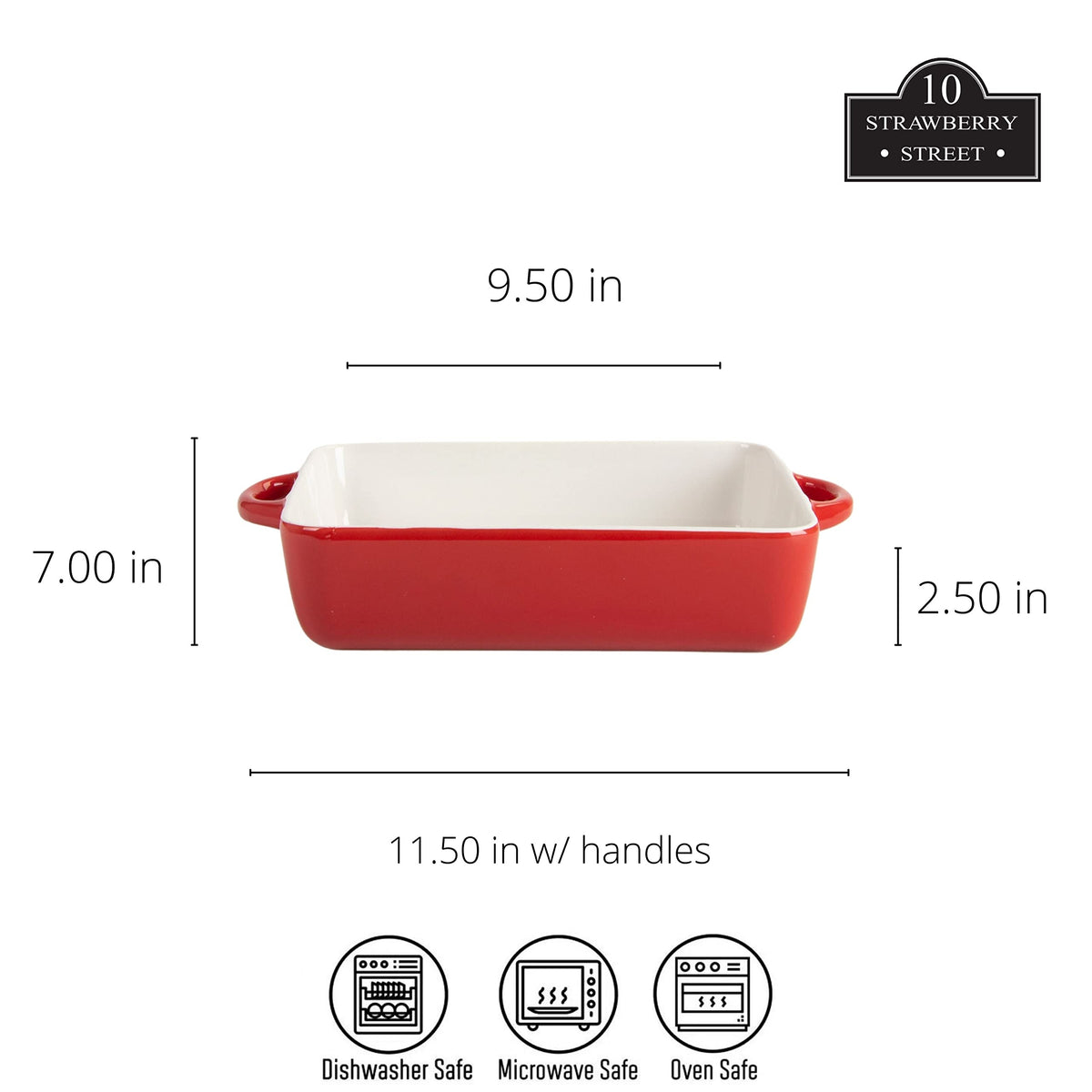 10 Strawberry Street Red / 12" & 9.5" / Rectangle Bake & Serve Sets