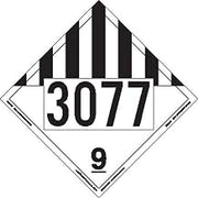 Labelmaster ZEZ19-77 UN3077 Miscellaneous Dangerous Goods Hazmat Placard, E-Z Removable Vinyl (Pack of 25)