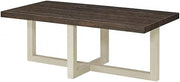 Furnifact Walnut and White Contemporary Coffee Table with Multi-Color Design, Single Piece, Durable Construction, Stylish Accent for Living Room
