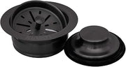 Ruvati Garbage Disposal Flange with Basket Strainer and Stopper - Gunmetal Black Stainless Steel - RVA1042BL