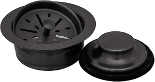 Ruvati Garbage Disposal Flange with Basket Strainer and Stopper - Gunmetal Black Stainless Steel - RVA1042BL