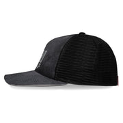 Performance Adjustable Trucker Hat for Men and Women by Headsweats – Polyester, Black/Grey, Model 7755