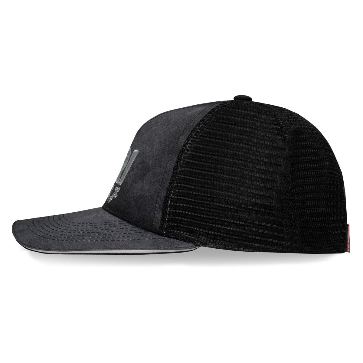 Performance Adjustable Trucker Hat for Men and Women by Headsweats – Polyester, Black/Grey, Model 7755