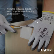 HyFlex 11-644 Mechanical Protection Cut-Resistant Industrial Gloves by Ansell – X-Large, High Performance Polyethylene, White & Grey, Pack of 12, Model 111677