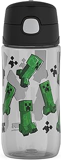 THERMOS FUNTAINER 16 Ounce Plastic Hydration Bottle with Spout, MINECRAFT