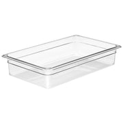 Cambro 14CW 13.7 qt Capacity – 20-7/8" Length x 12-3/4" Width x 4" Depth, Camwear Clear Polycarbonate Full Size Food Pan