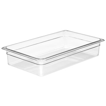 Cambro 14CW 13.7 qt Capacity – 20-7/8" Length x 12-3/4" Width x 4" Depth, Camwear Clear Polycarbonate Full Size Food Pan