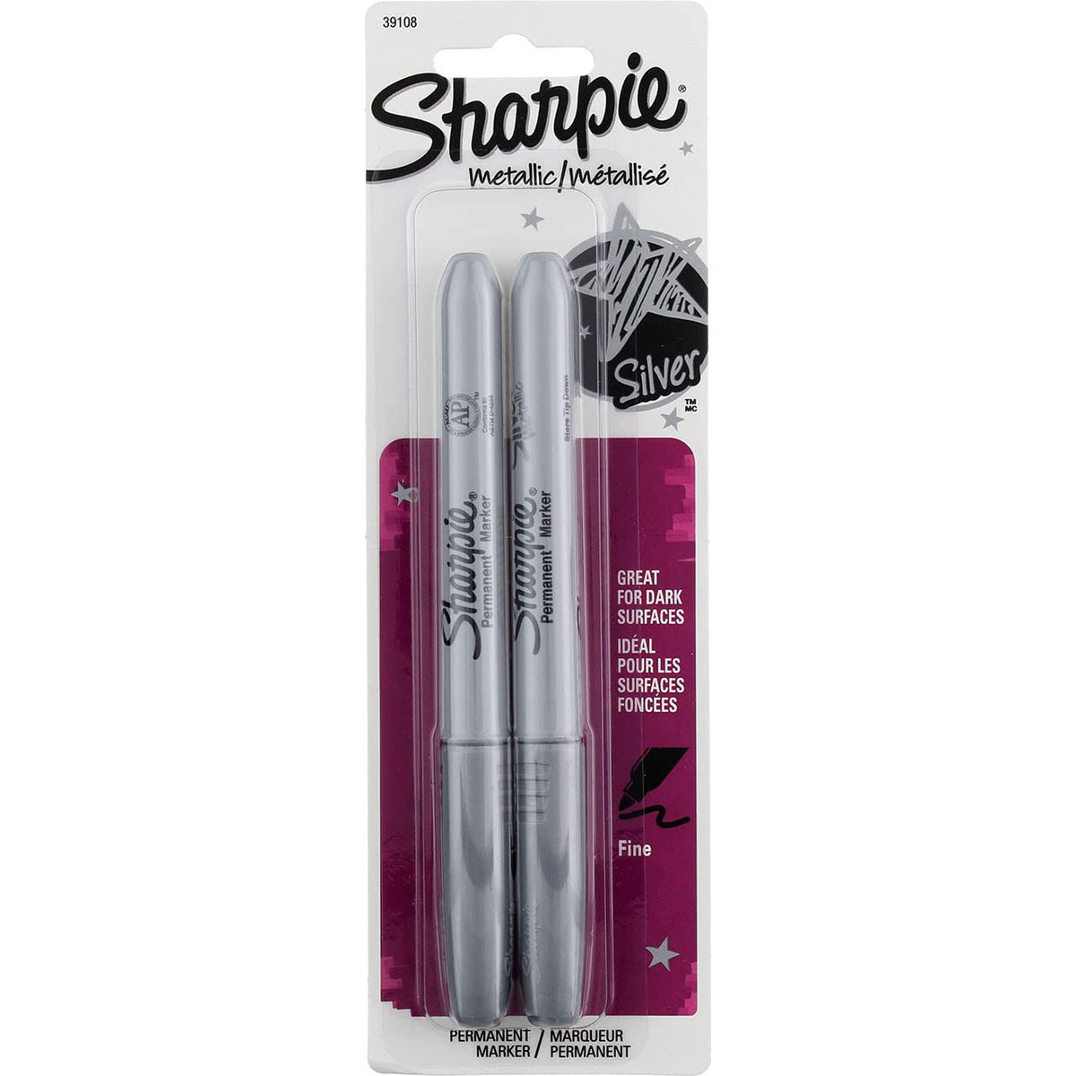 Sharpie 1 Count (Pack of 12) / Fine,Permanent / Silver Permanent Markers