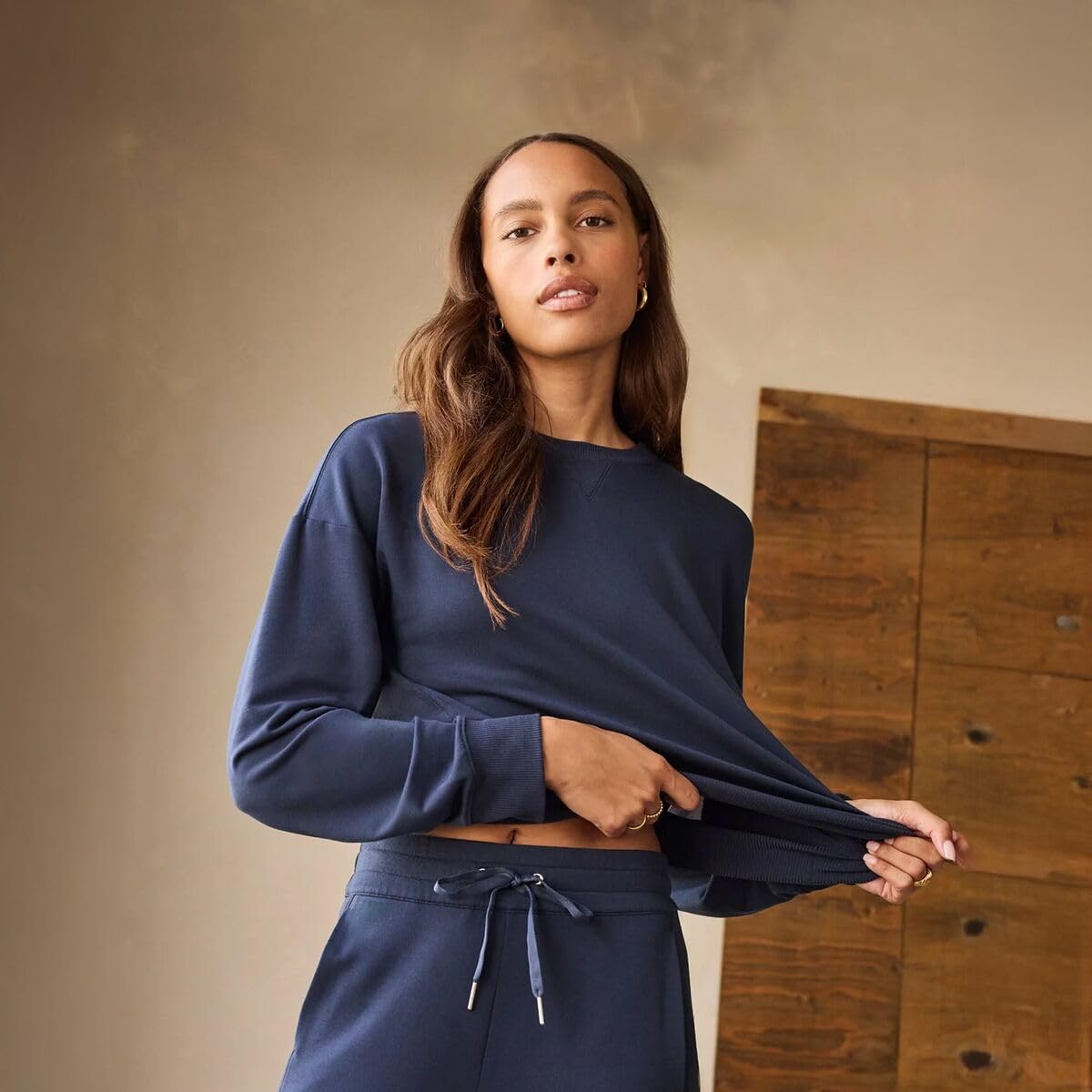 Cloud Terry Crew by by TravisMathew – Lyocell, Spandex, Navy Blazer