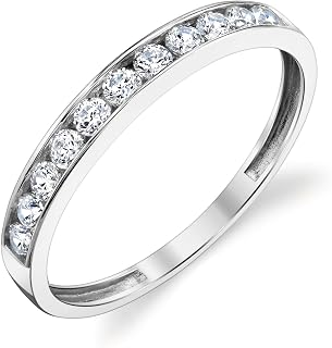 10k Solid White Gold Channel Wedding Band Size 7