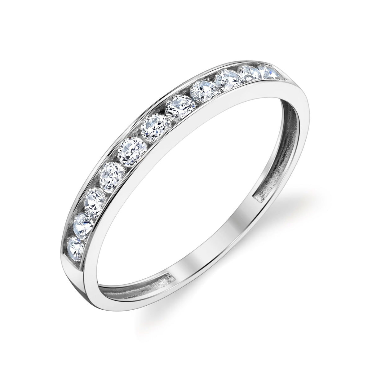 10k Solid White Gold Channel Wedding Band Size by Tesori & Co – Metal, White