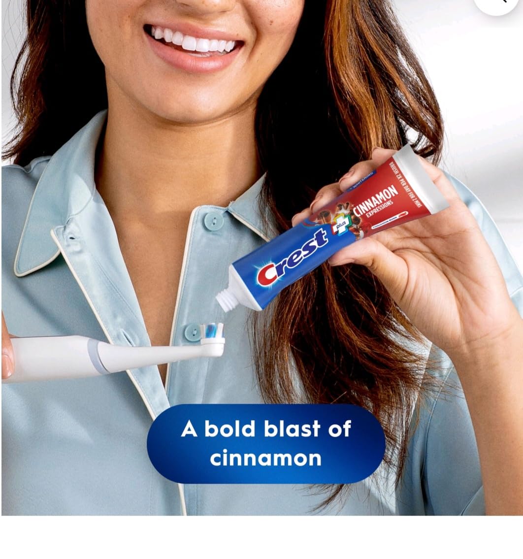 Plus Complete + Whitening Cinnamon Rush Expressions 5.4 oz 2 Boxes by Crest – 5.4 Ounce (Pack of 2), Pack of 2, Model 80343374