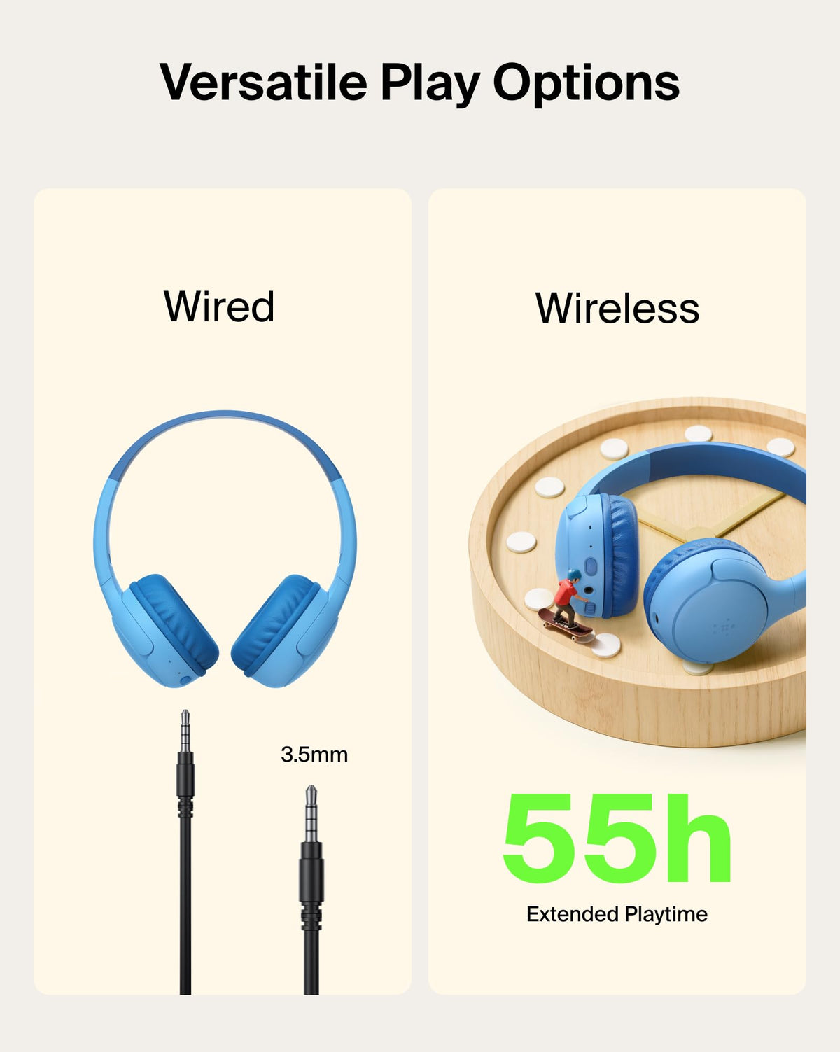 SoundForm Mini 2 Bluetooth Kids Headphones by Belkin – Commercial Grade