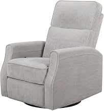 Starlight Canyon Home Polyester-Upholstered Recliner with Swivel Glider, Pocketed Coil Seating, Sinuous Spring Support for Living Room Chair, Wheat
