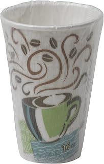 Georgia-Pacific Dixie PERFECTOUCH 16OZ Insulated Wrapped Paper HOT Coffee Cups, FIT Large LIDS, Coffee Haze, 1,000 Cups/CASE
