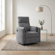 Corduroy Swivel Glider Recliner with Rocking Motion by Starlight Canyon Home – Corduroy, Grey