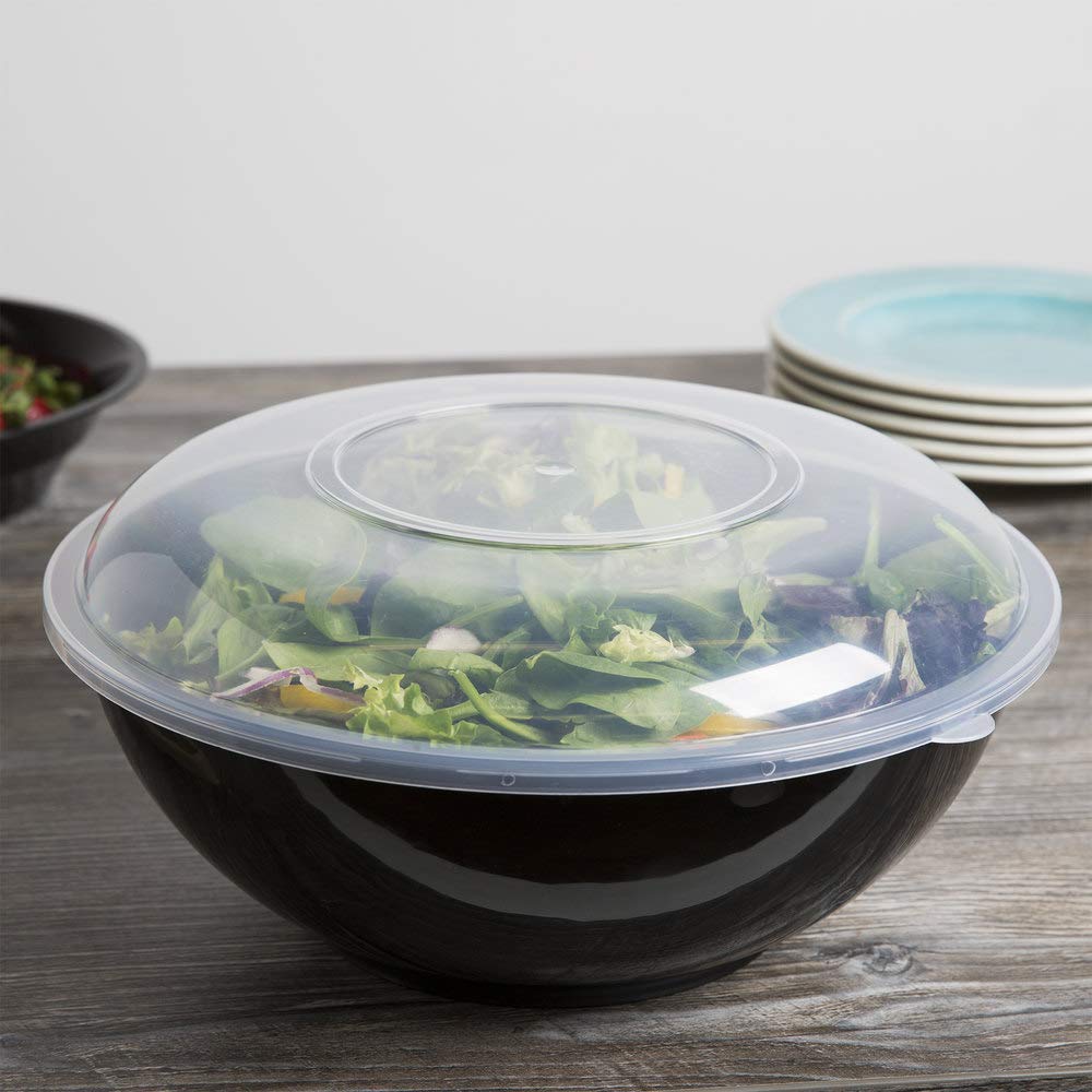 Round Serving Bowls - 160 Oz | 12" | Black | Pack of by Fineline settings – 160.0 ounces, Polypropylene (PP), Black, Model HPB12610PP.BK
