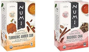 Organic Amber Sun Turmeric Tea (Pack of 3) and Numi Organic Rooibos Chai Tea (Packaging May Vary)