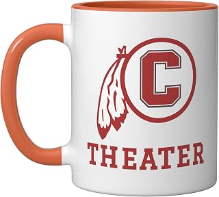 Carlisle High School Blue Aces Theater Ceramic Mug, Orange/White, 11oz