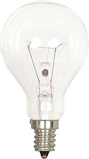 Satco S2740 120V Candelabra Base 40-Watt A15 Light Bulb, Clear