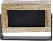 HUBERT Write-On Sign with Metal Base Mango Wood - 4 3/8"L x 3 1/4"H