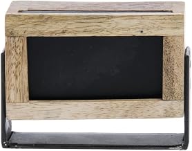 HUBERT Write-On Sign with Metal Base Mango Wood - 4 3/8"L x 3 1/4"H