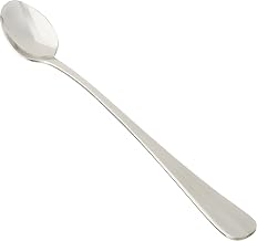 Winco 8 1/4" Stanford Stainless Steel Iced Tea Spoons (Set of 12) | Dishwasher safe, Long handle, Restaurant service, Great for Tea or Coffee Service, Desserts and Table Service