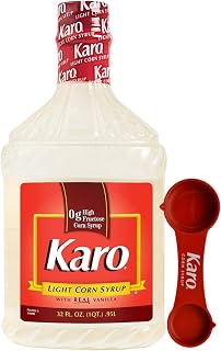 Light Corn Syrup with Real Vanilla, 32 Ounce Bottle with Karo Measuring Spoon
