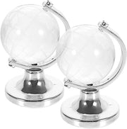 OSALADI 2pcs Rotating Globe Ornaments Decor World Map Globe for Tabletop Decor