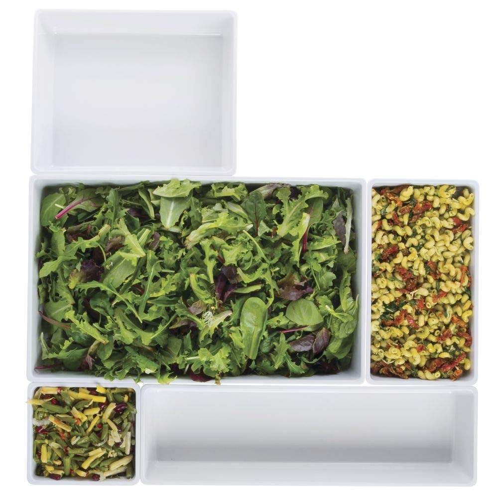1/2 Size Modular Pan White Melamine - 10"L x 12"W x 3"H by HUBERT – Melamine, White, Model H0224-BWHITE