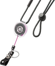 KEY-BAK Super Duty ID Badge Holder & Clear Sidekick Retractable Keychain with Lanyard (Pink)