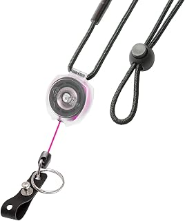 KEY-BAK Super Duty ID Badge Holder & Clear Sidekick Retractable Keychain with Lanyard (Pink)