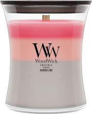 WoodWick Shoreline Trilogy Gifts for Women and Men, 9.7 oz Medium Hourglass Trilogy Candle with Crackling Wick