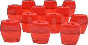 Westcott 55877 2-Hole Manual Pencil Sharpeners for School, Red, 12 Count (Pack of 6)