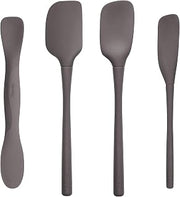 Tovolo Silicone Kitchen Utensils Set for Cooking and Baking, Flex Core Spatula Spoonula Jar Scraper and Scoop Spread, Nonstick Safe BPA Free Dishwasher Safe Silicone Cooking Utensils Set, Charcoal