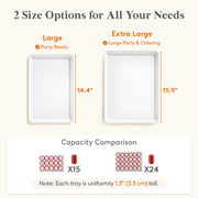 Lifewit Plastic Serving Trays, 16 x 12 Inch, Set of 4, White