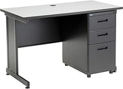 Global Industrial 48" W x 24" D x 30" H Office Pedestal Desk with 3 Drawers