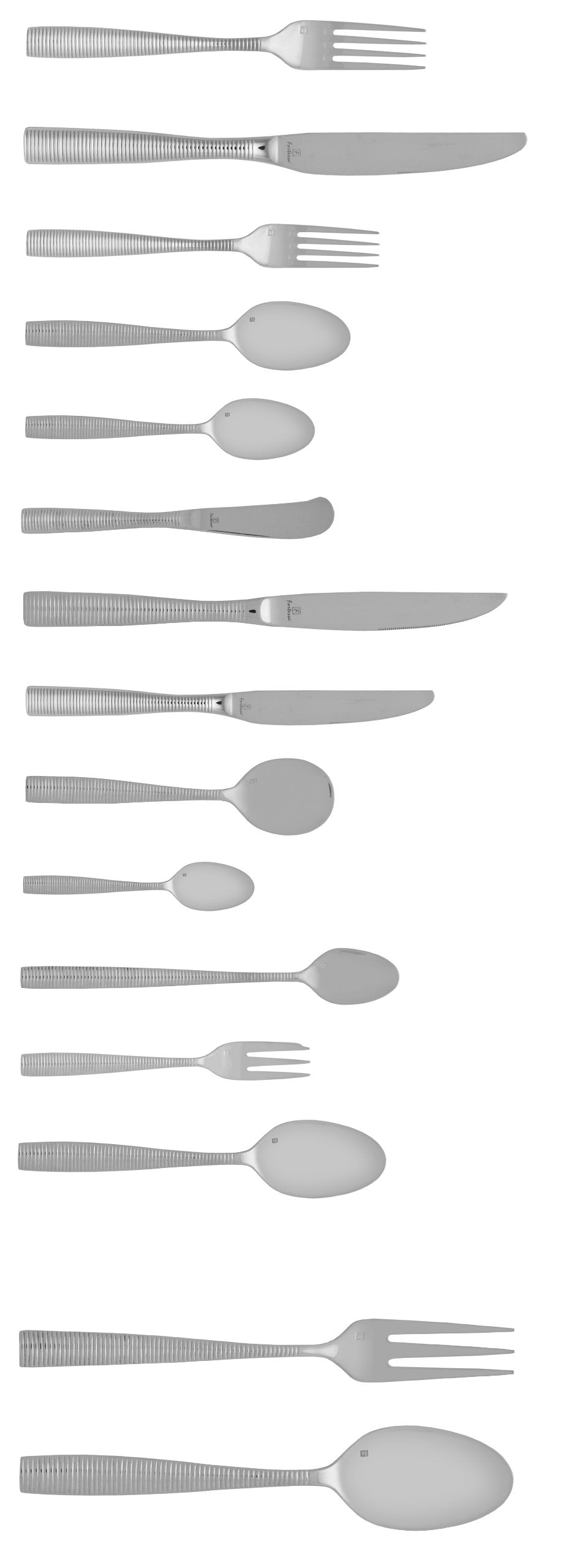 Ringo 18/10 Stainless Steel Flatware Table Fork by Fortessa – Full Size, Stainless Steel, Silver, Model 1.5.103.00.002