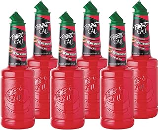 Finest Call Premium Watermelon Fruit Puree Drink Mix, 1 Liter Bottle (33.8 Fl Oz), Pack of 6