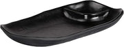 Elite Global Solutions JW4031-B Two-Compartment Tray, 7 1/2" x 4 1/2" x 3/4" h., Melamine, Black (Pack of 6)