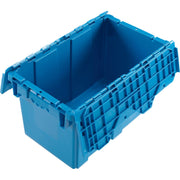 Distribution Container With Hinged Lid 22-3/8x13x13 Blue by Global Industrial – 22.25"L x 15"W x 13"H, Plastic, Blue, Model DC2213-12BLUE